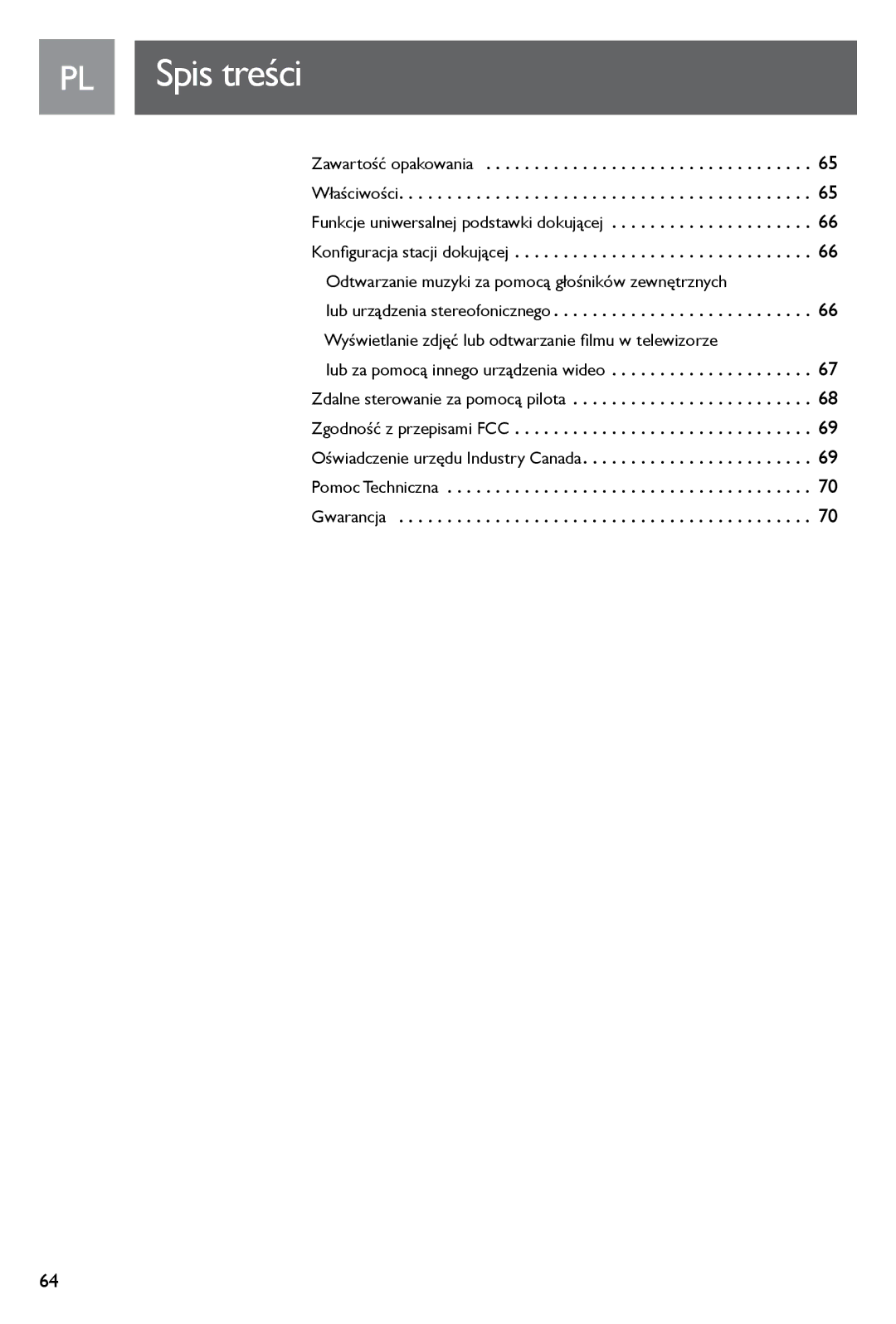 Philips SJM3140, SJM3141 user manual Spis treści 