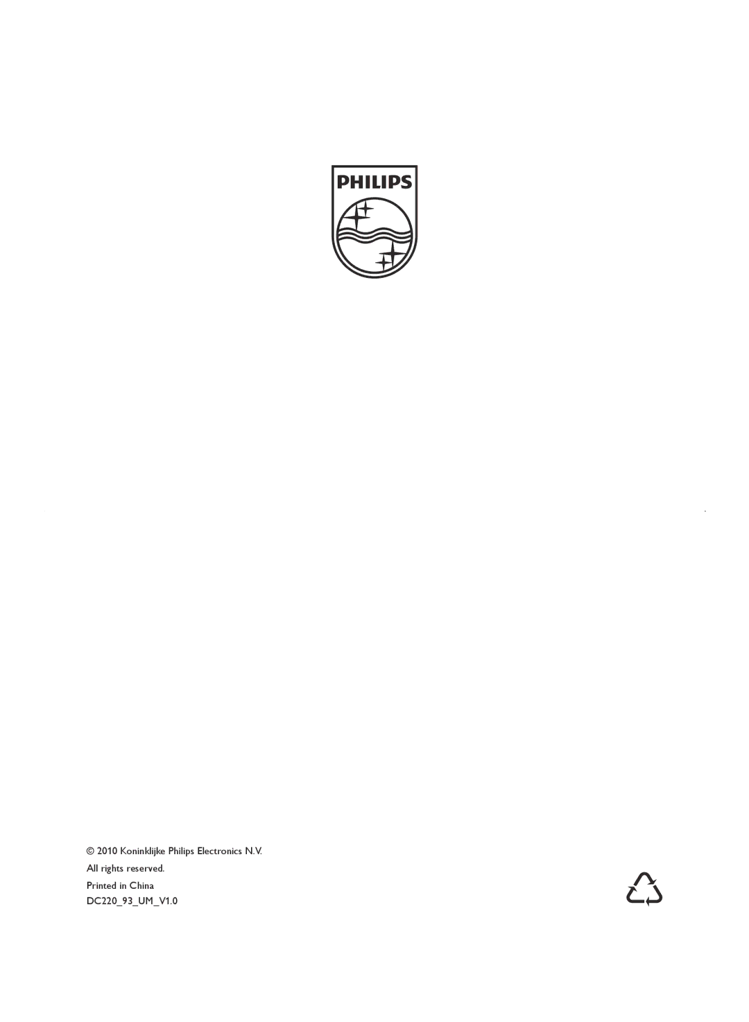 Philips DC220/93, SJ/T113632006 user manual Koninklijke Philips Electronics N.V. All rights reserved 