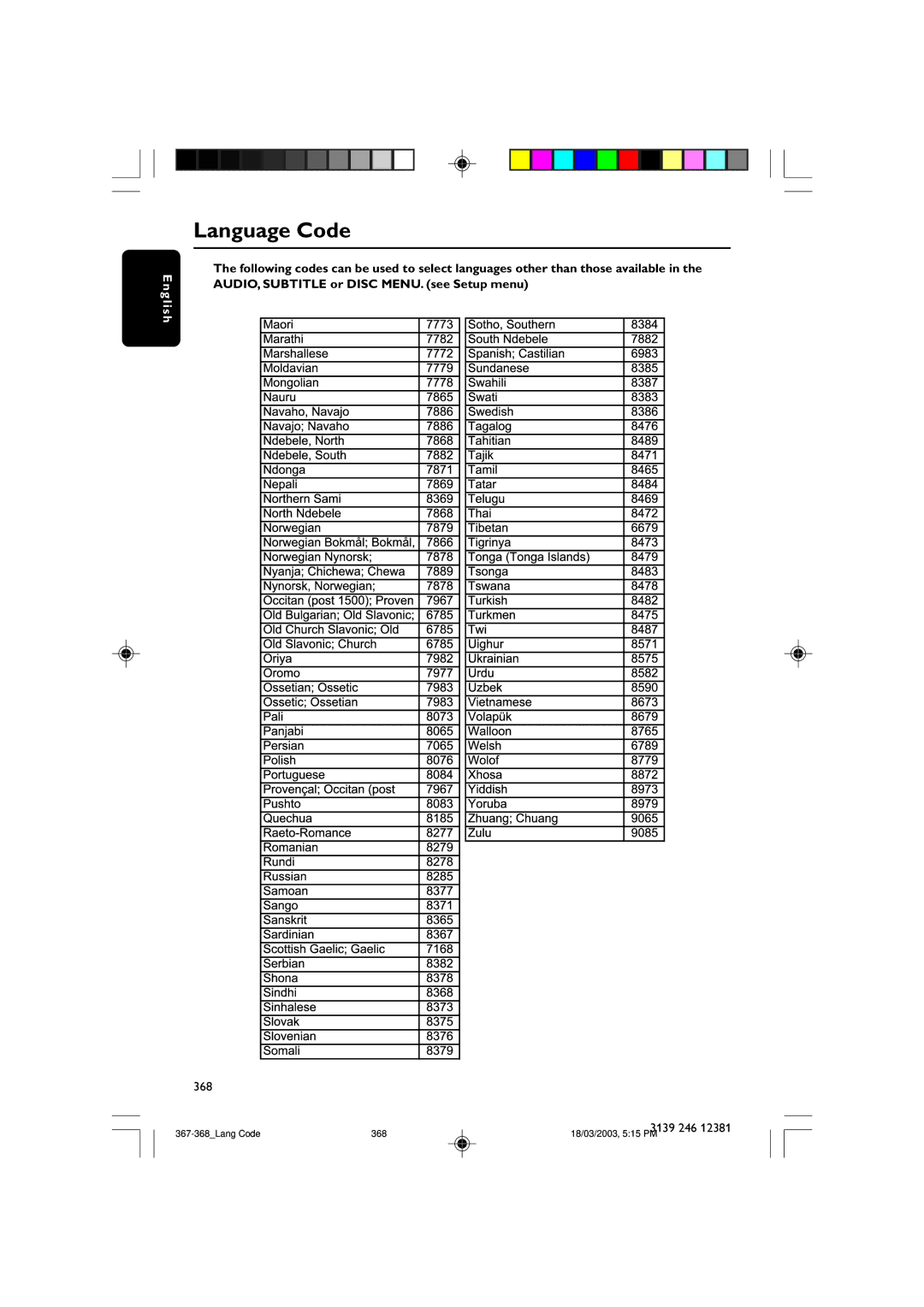 Philips SL-0312/02-13 owner manual 368 