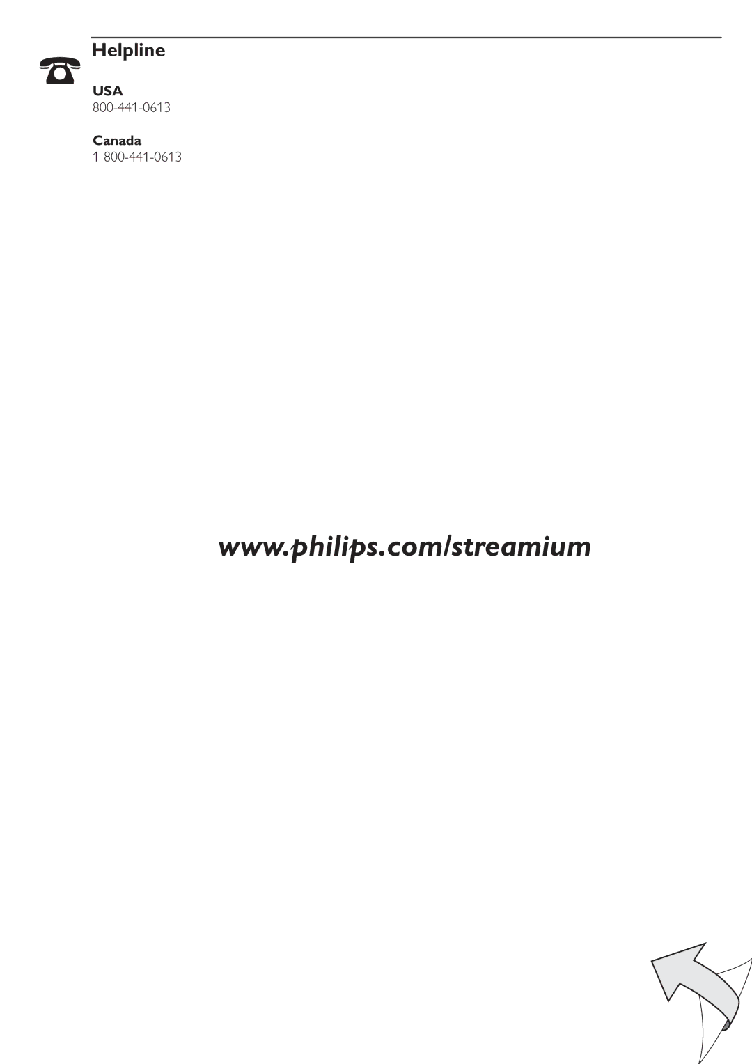 Philips SL300i manual HelplineUSA 