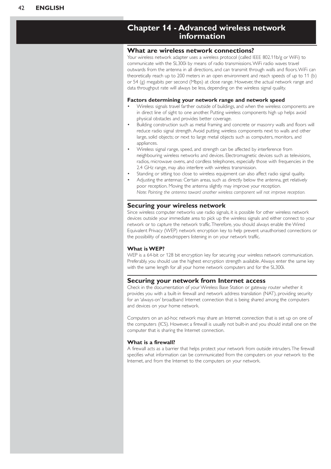 Philips SL300i manual Advanced wireless network information, What are wireless network connections? 