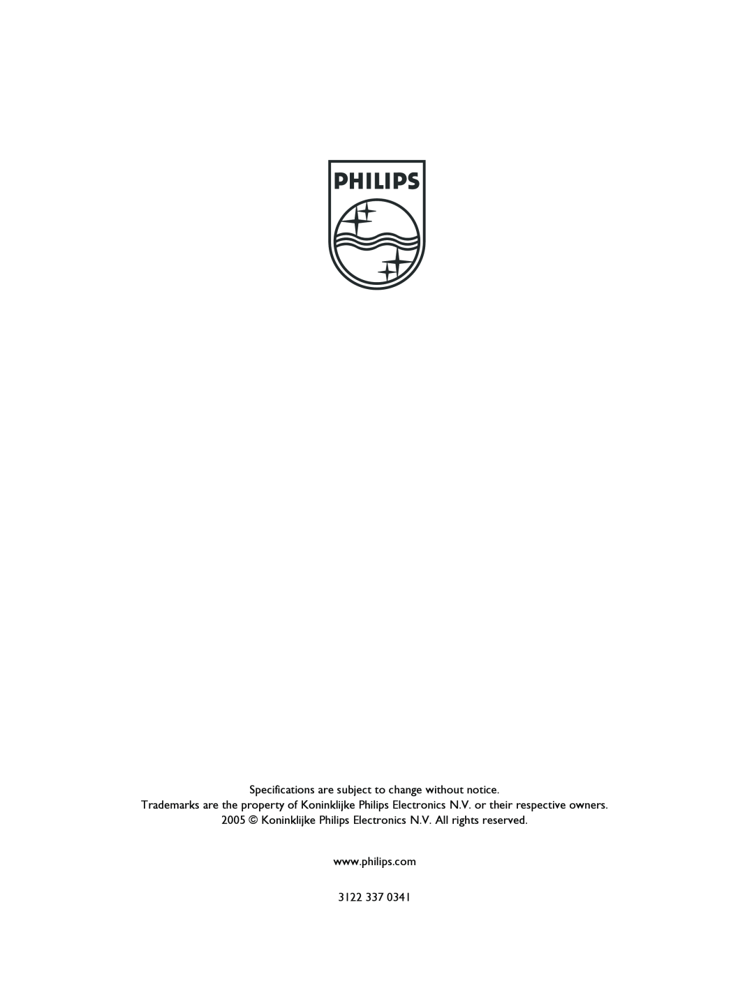 Philips SLM5500 user manual Specifications are subject to change without notice, 3122 337 