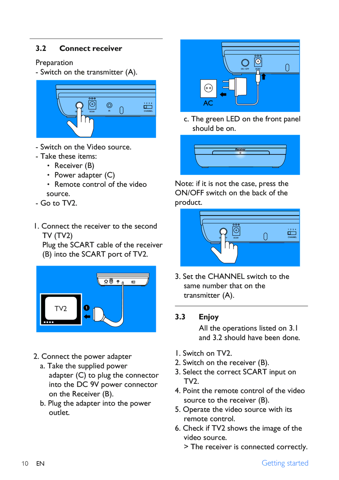 Philips SLV3105 user manual Connect receiver, Enjoy 