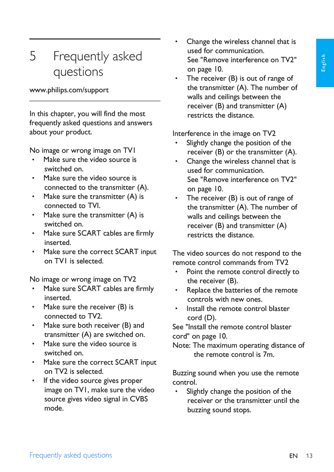 Philips SLV3105 user manual Frequently asked questions 