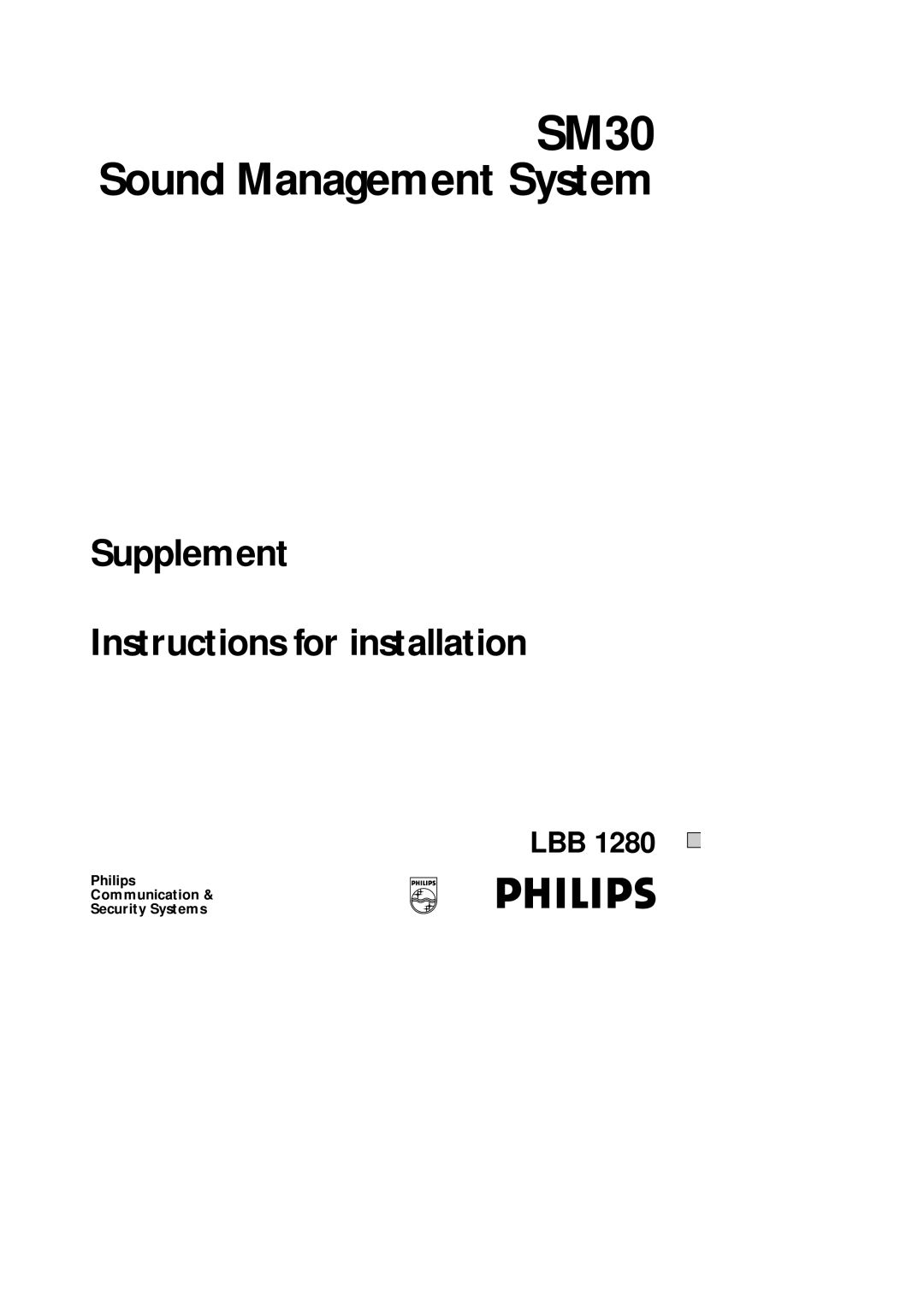 Philips SM30 manual Supplement Instructions for installation 