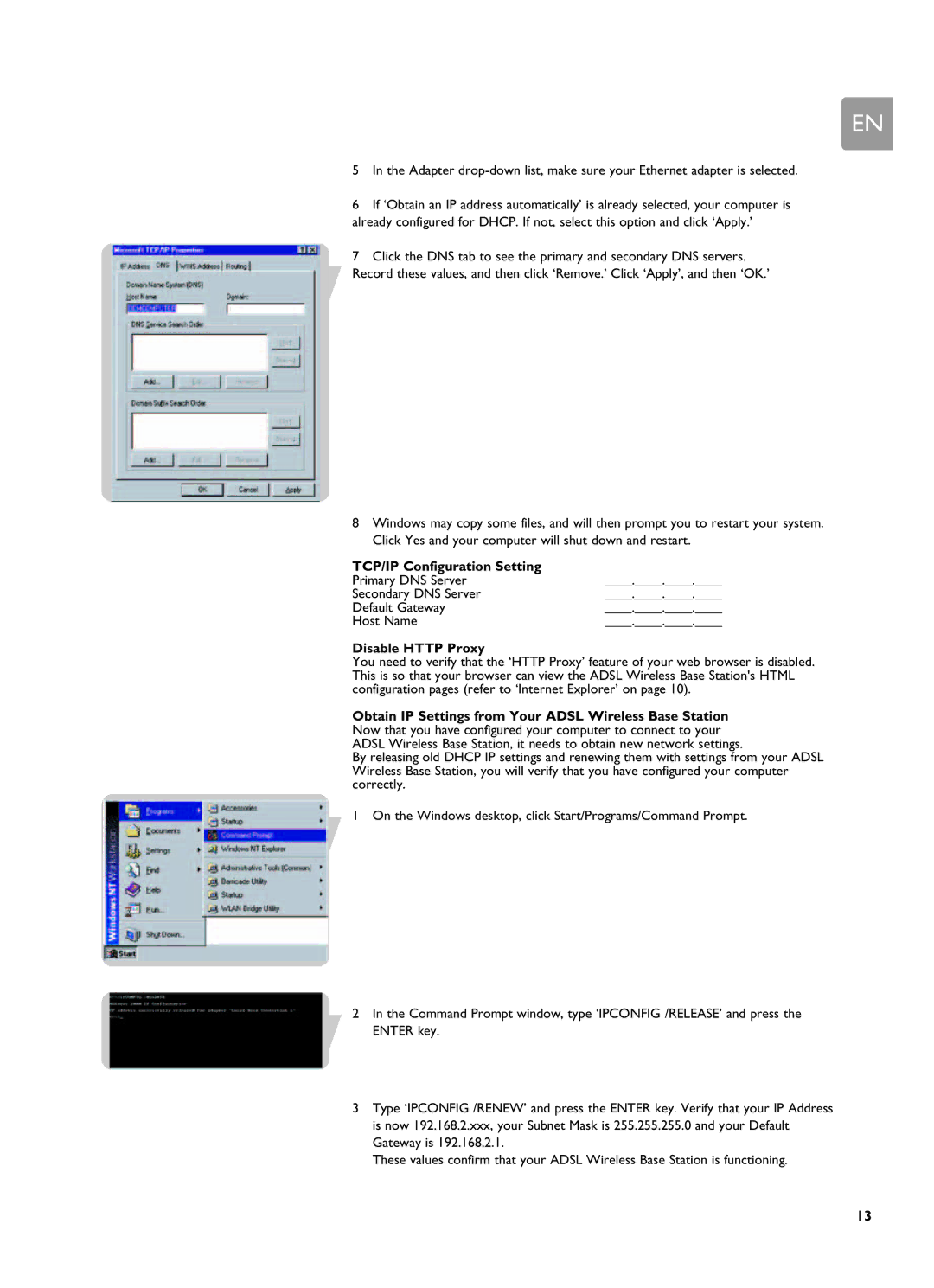 Philips SNA6500 user manual TCP/IP Configuration Setting 