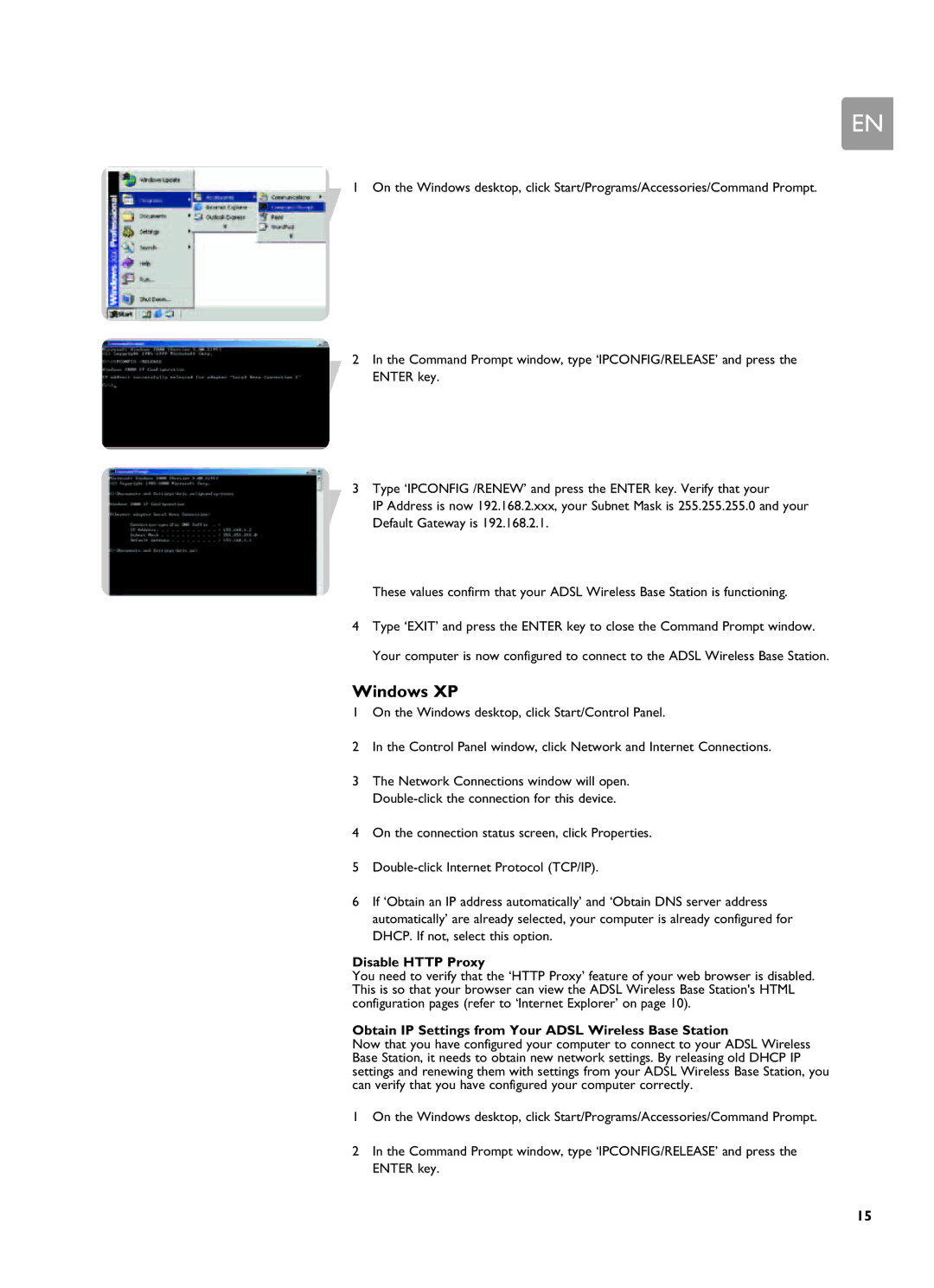 Philips SNA6500 user manual Windows XP 