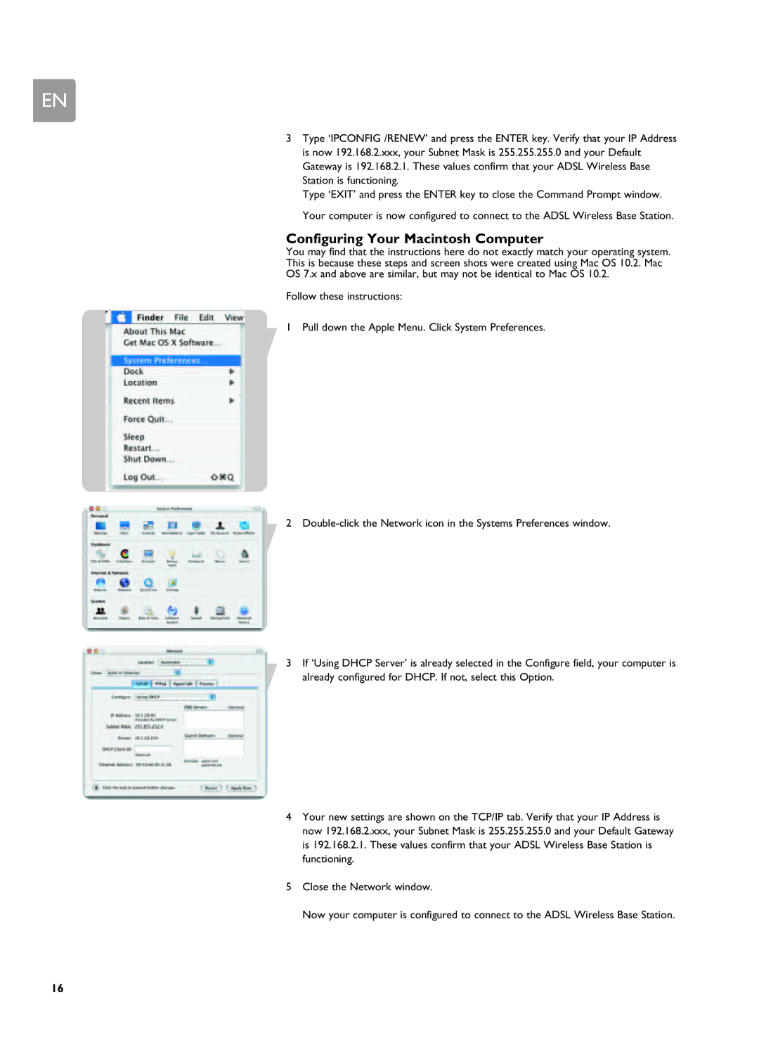 Philips SNA6500 user manual Configuring Your Macintosh Computer 