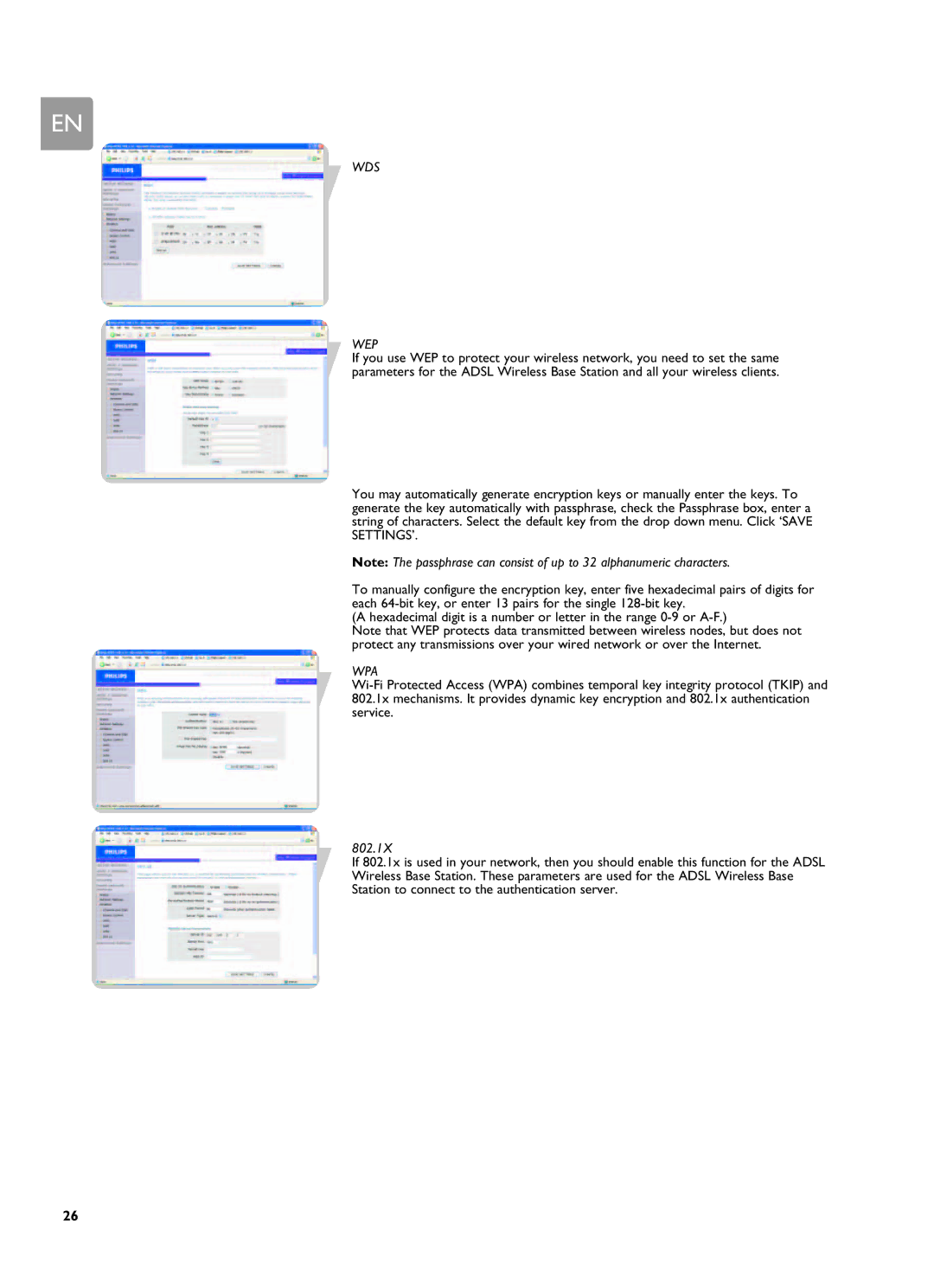 Philips SNA6500 user manual Wds Wep 