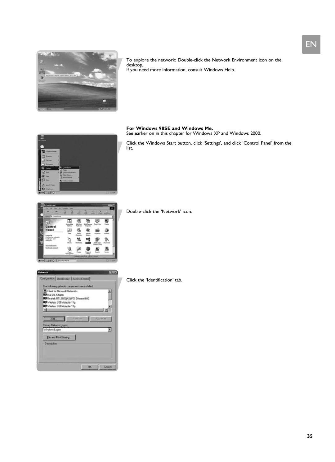 Philips SNA6500 user manual For Windows 98SE and Windows Me 