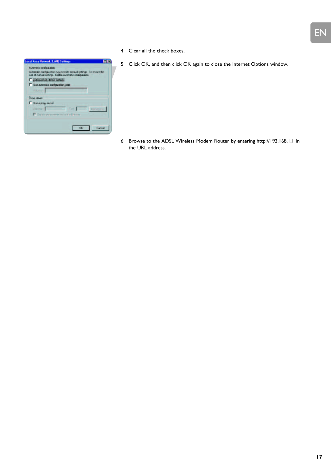 Philips SNA6640 user manual 4Clear all the check boxes 