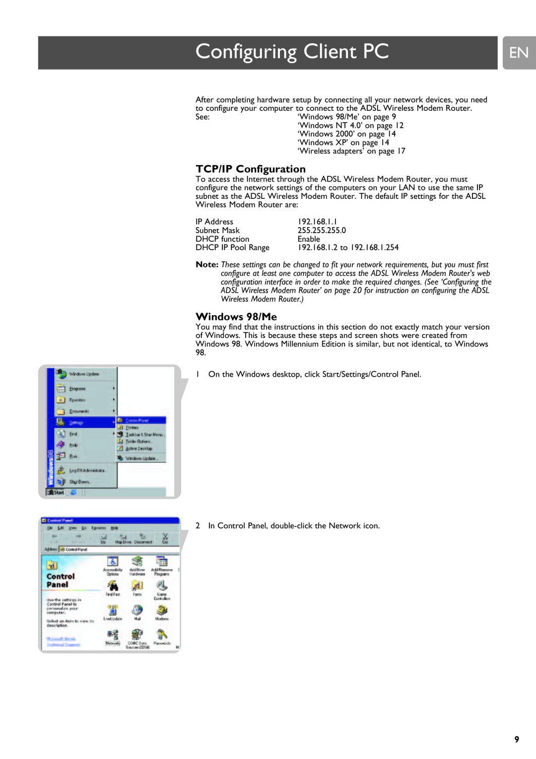 Philips SNA6640 user manual Configuring Client PC 