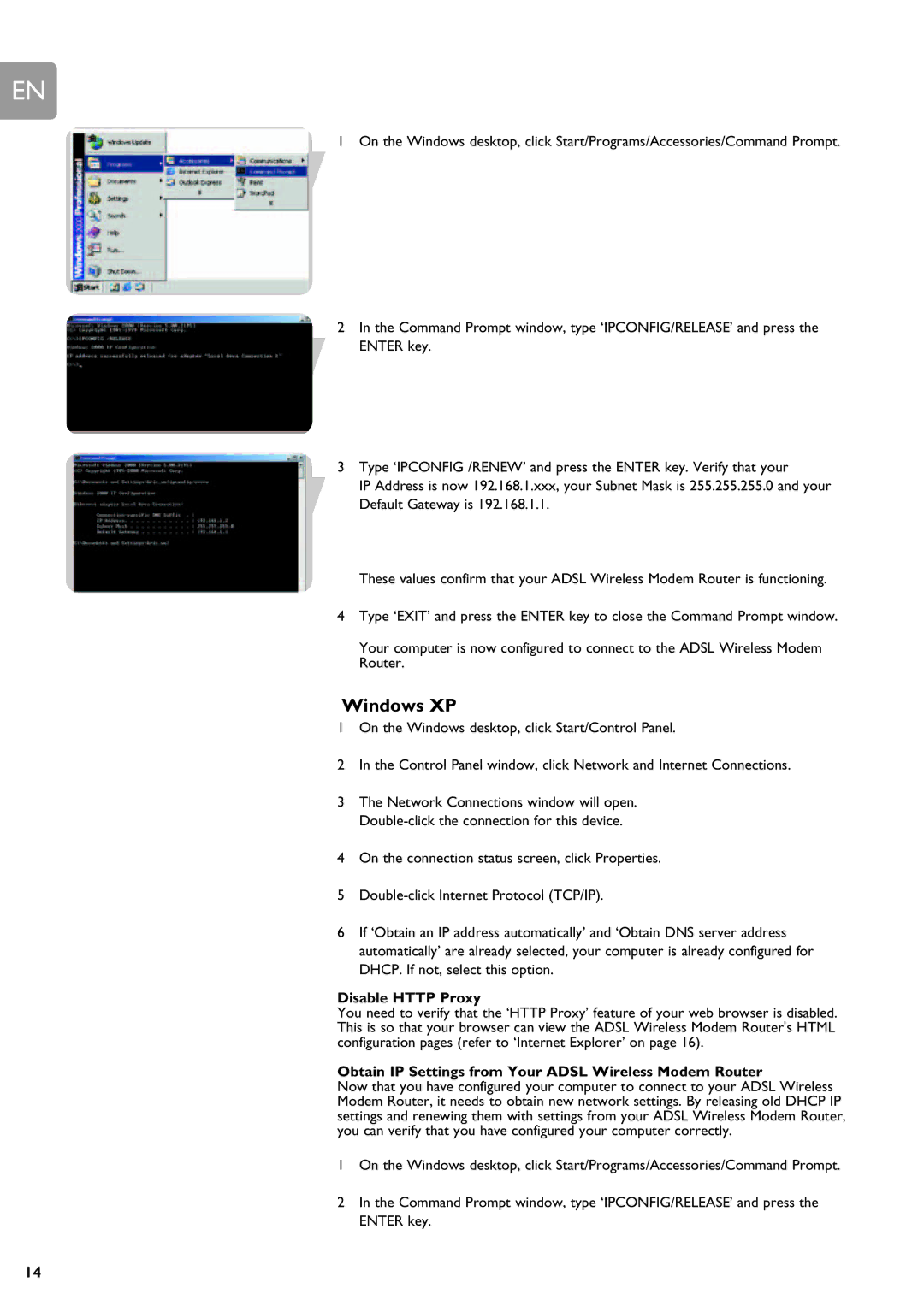 Philips SNA6640 user manual Windows XP 