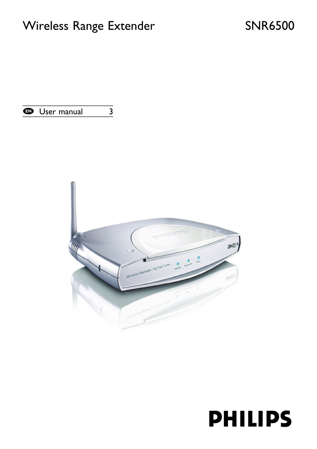 Philips SNR6500 user manual Wireless Range Extender, EN User manual 