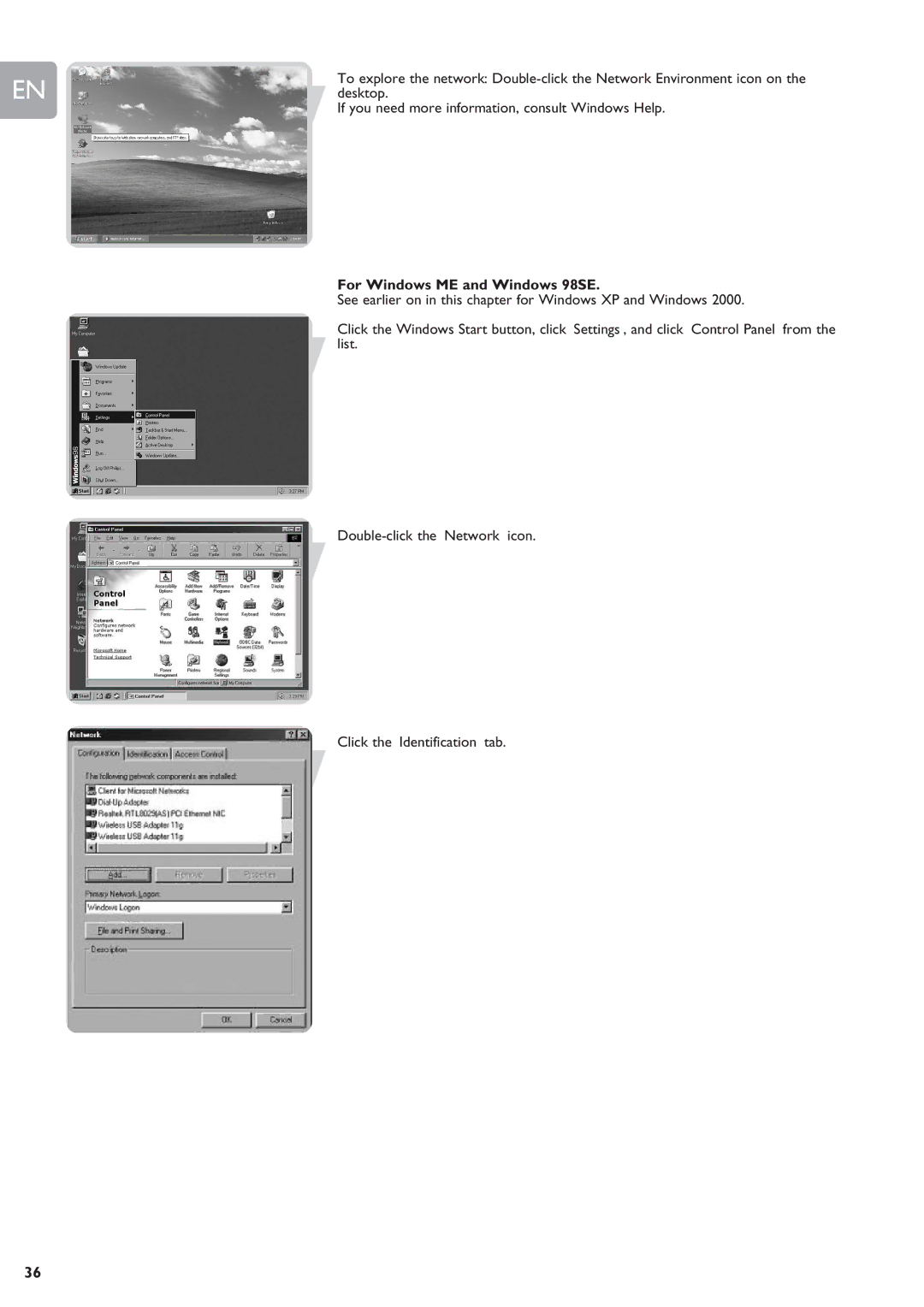 Philips SNR6500 user manual For Windows ME and Windows 98SE 