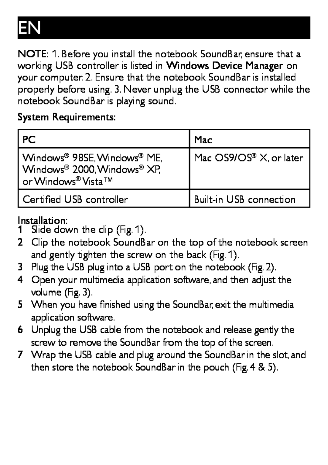 Philips SPA5210B/27 user manual 