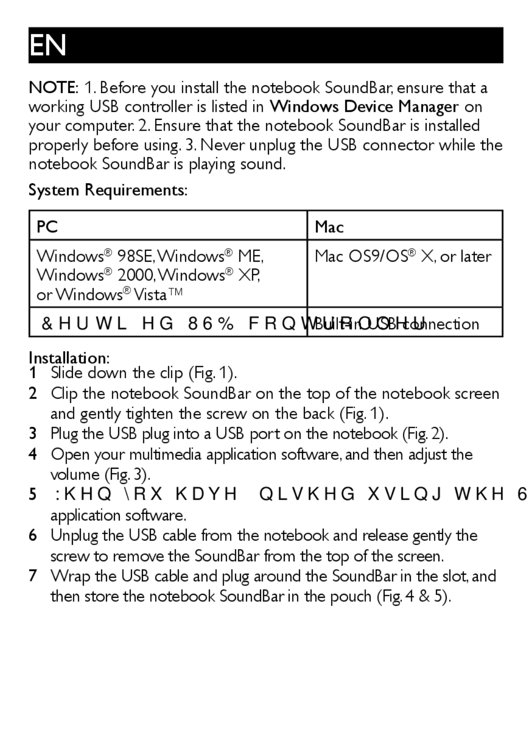 Philips SPA5210B/27 user manual System Requirements Mac Windows 98SE, Windows ME 