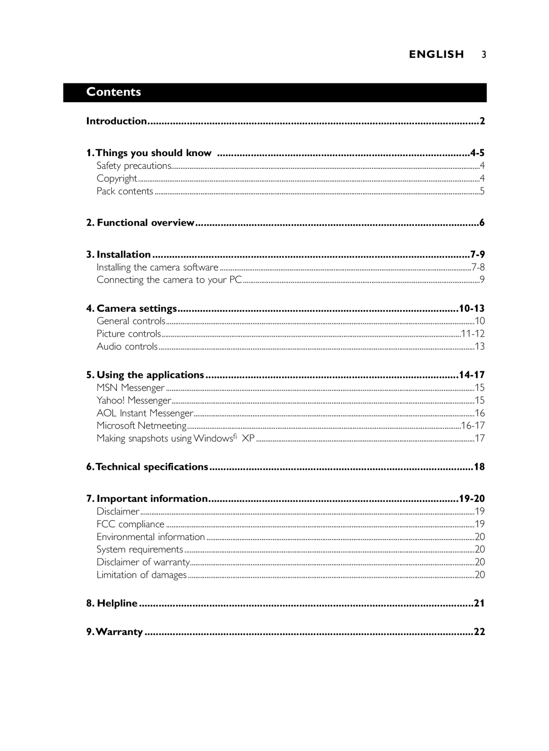 Philips SPC 200NC manual Contents, Things you should know 