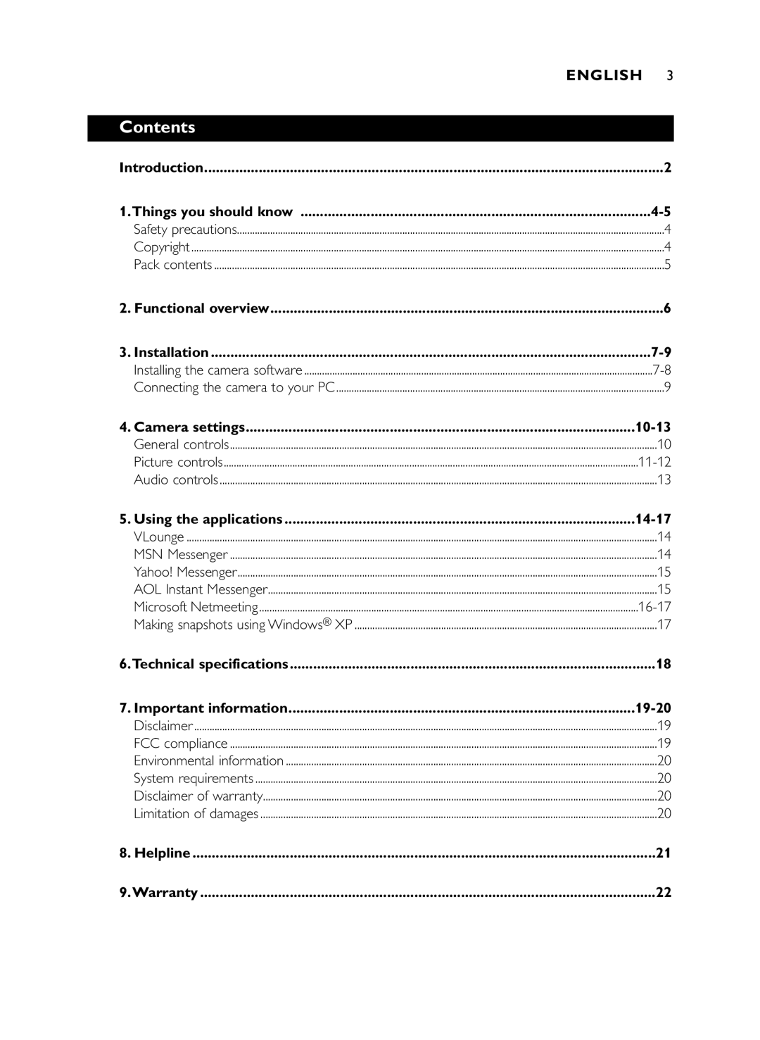 Philips SPC 300NC manual Contents, Things you should know 