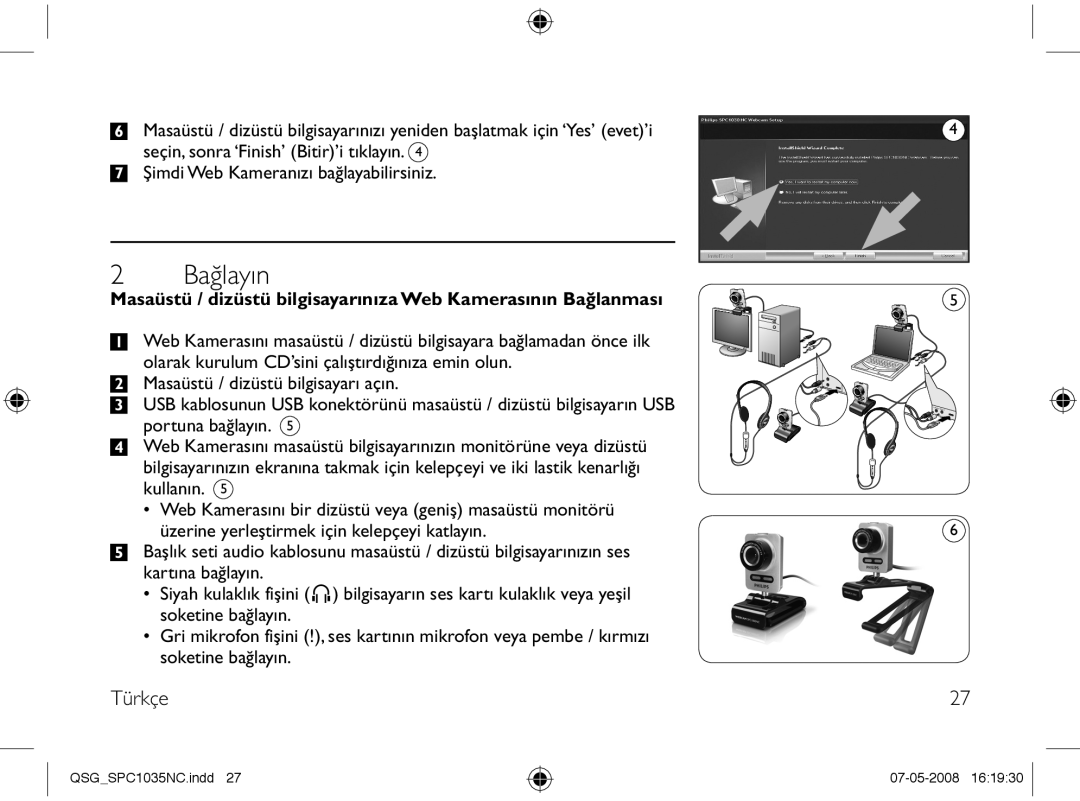 Philips SPC1035NC manual Bağlayın 