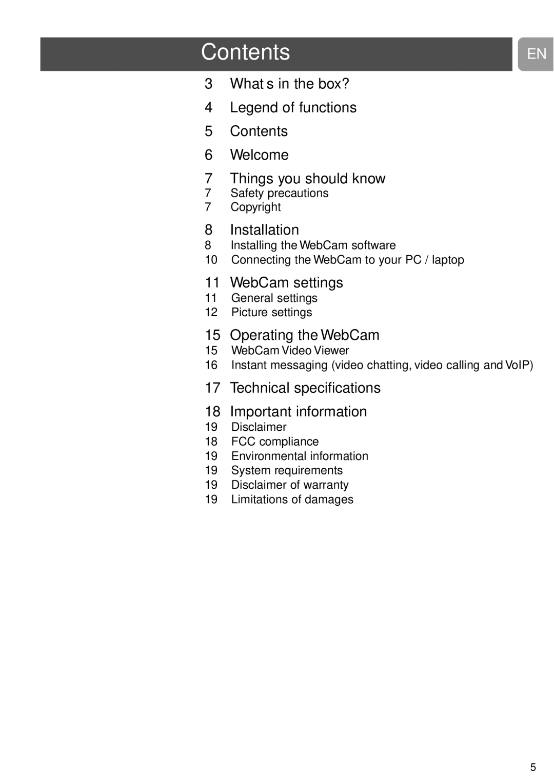 Philips SPC230NC user manual Contents 