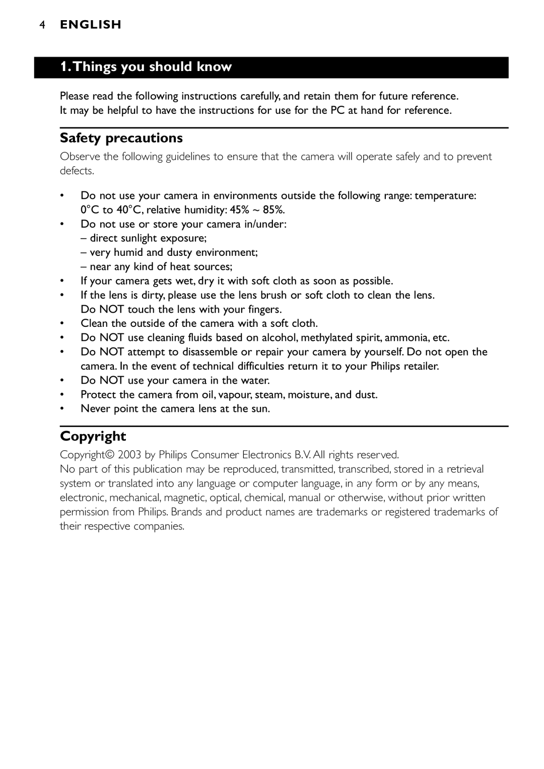 Philips SPC900NC/00 manual Safety precautions, Copyright 