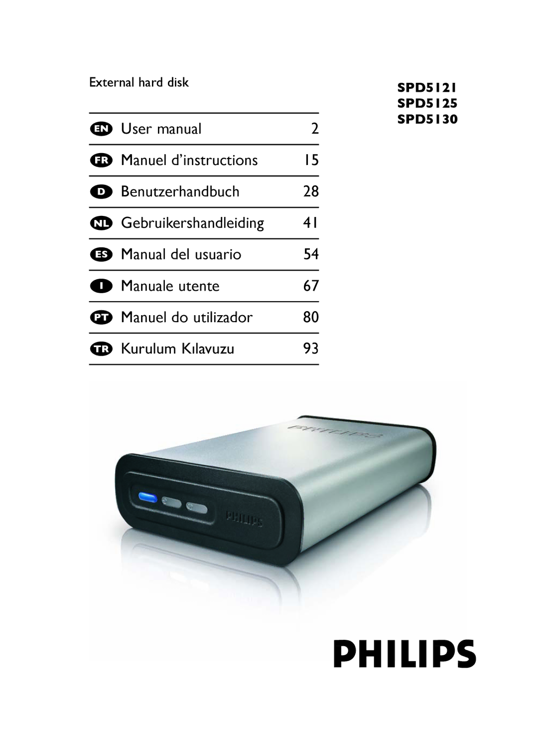 Philips user manual SPD5121 SPD5125 SPD5130 