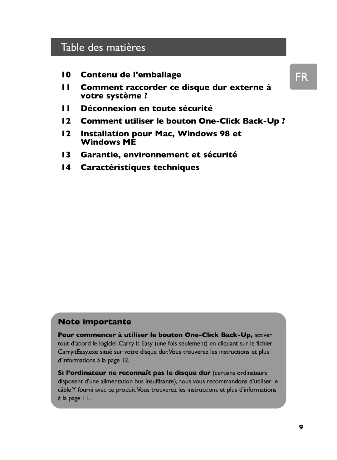 Philips SPD5240, SPD5250, SPD5230, SPD5220 user manual Table des matières 