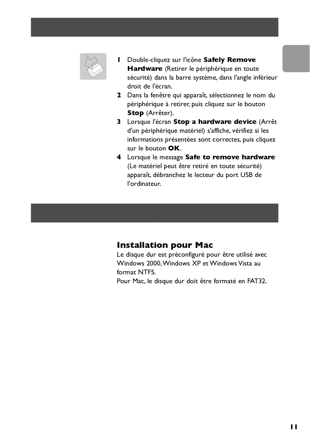 Philips SPE3000 Series user manual Déconnexion, Installation 