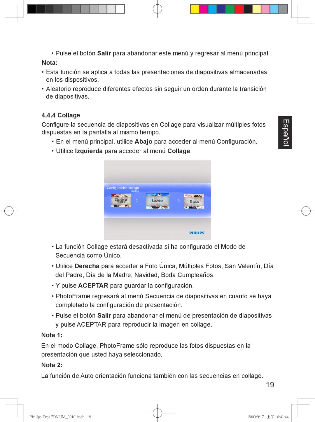 Philips SPF 3007D/G7, SPF 3407D/G7 user manual Nota 