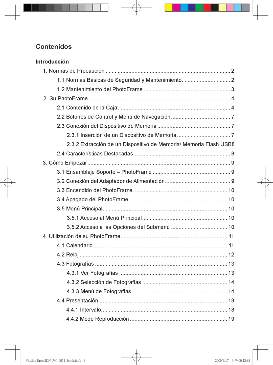 Philips SPF 3408T/G7, SPF 3408/G7 user manual Contenidos 