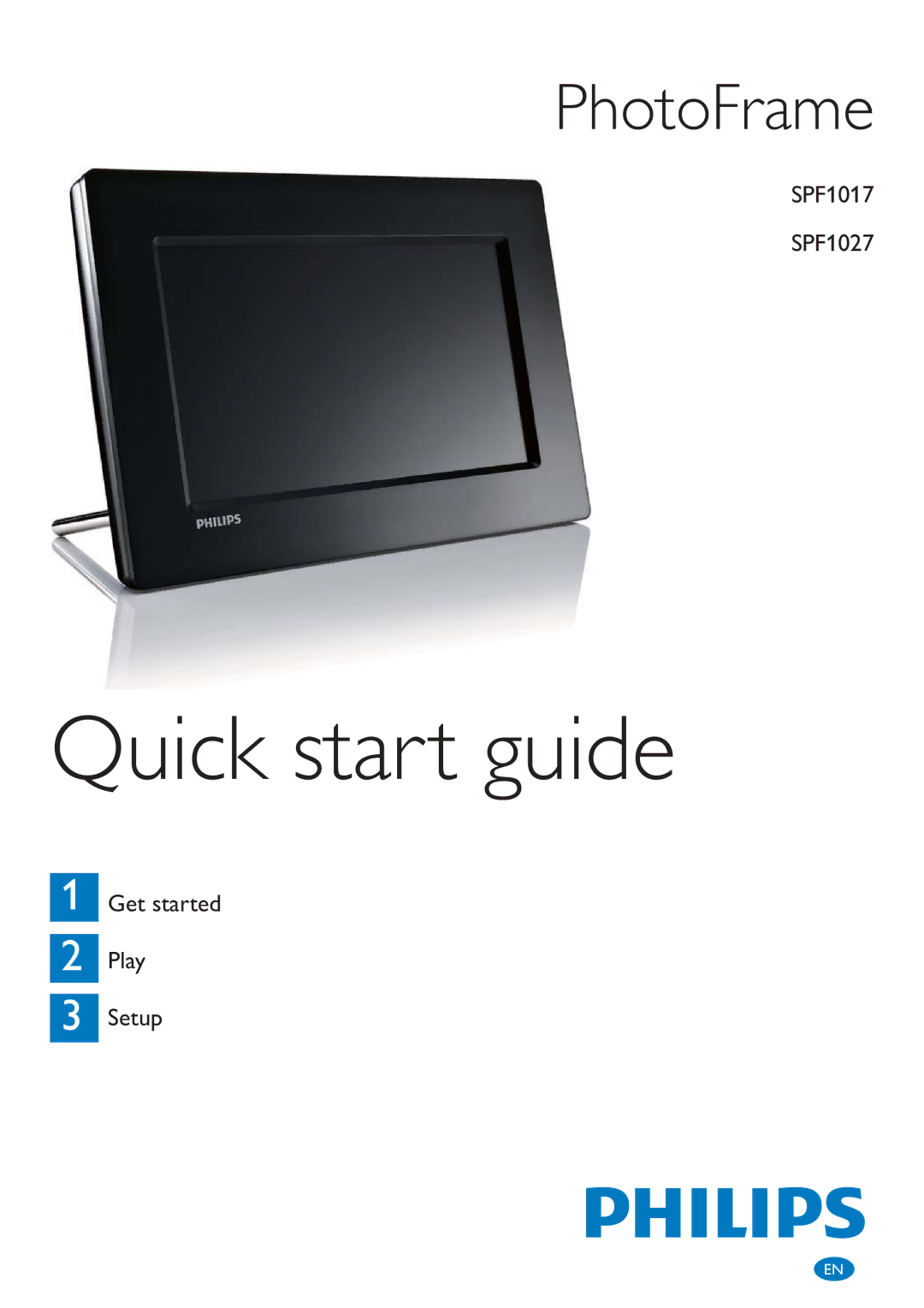 Philips SPF1017 quick start Quick start guide 