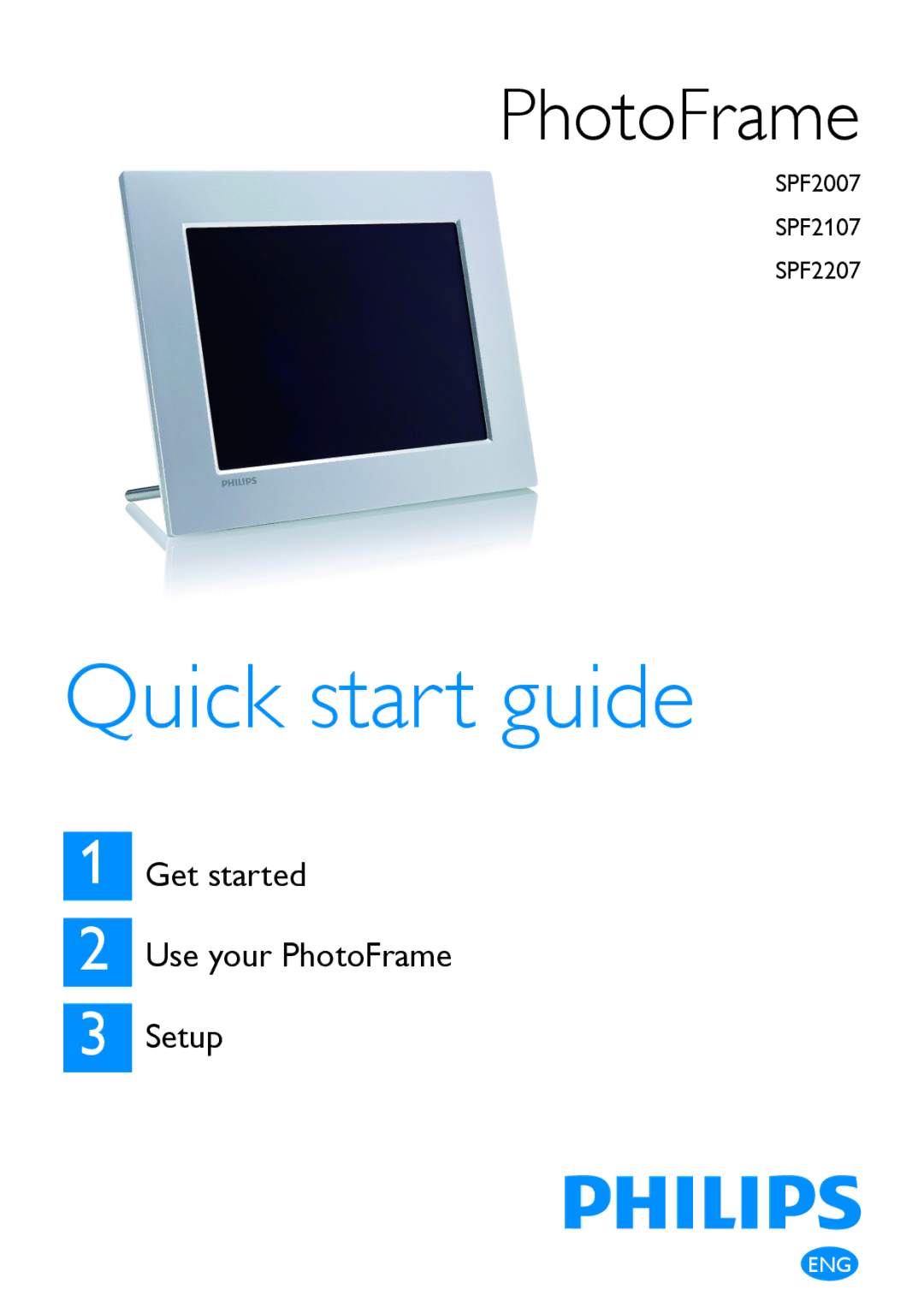 Philips SPF2107, SPF2207, SPF2007 quick start Quick start guide 