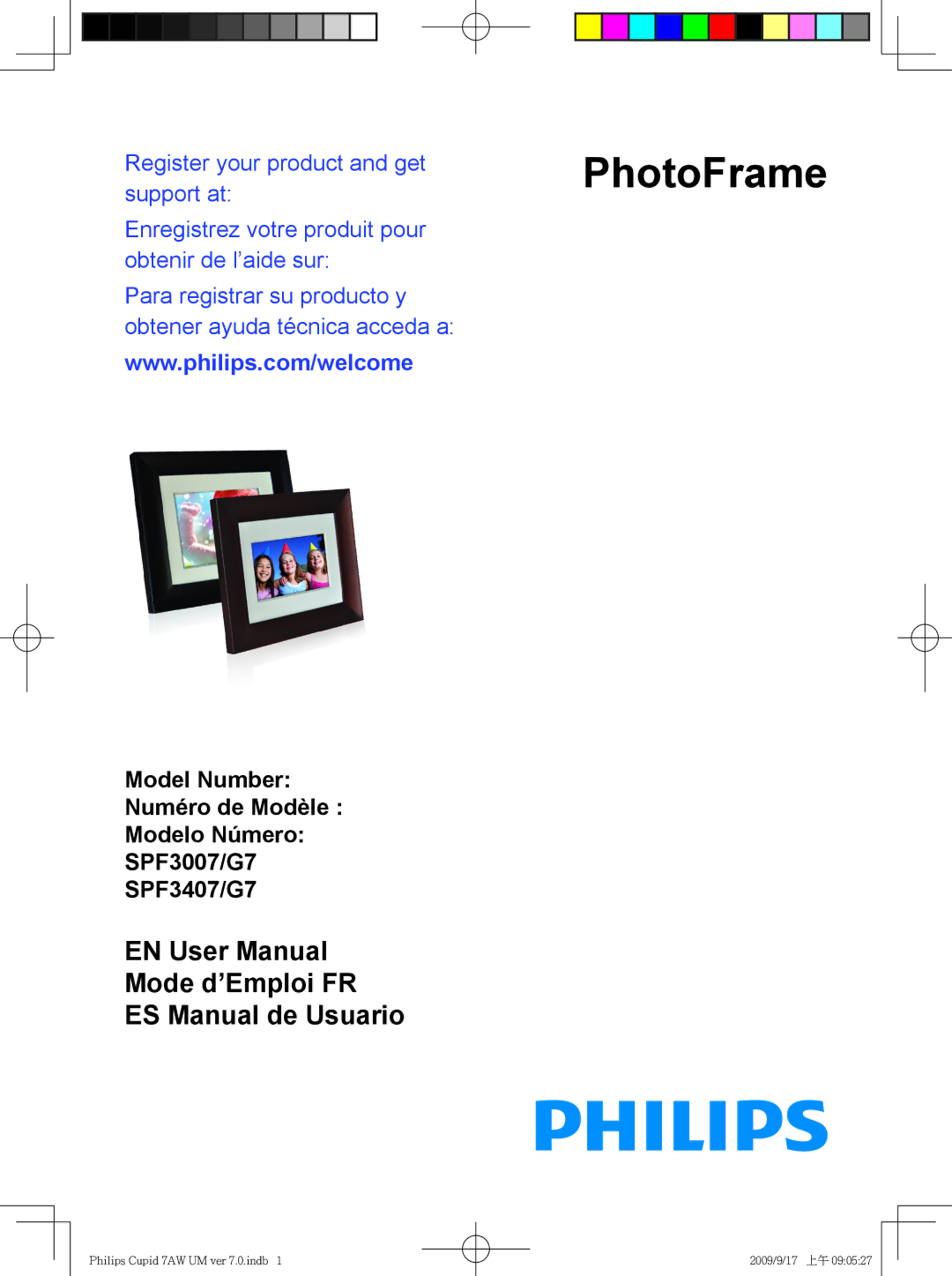 Philips SPF3007/G7, SPF3407/G7 user manual PhotoFrame 