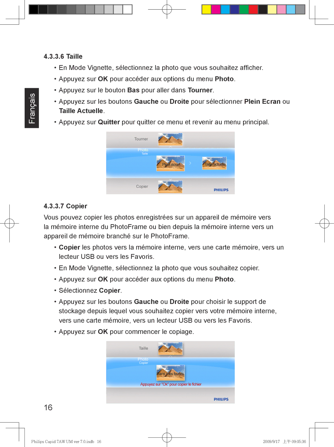 Philips SPF3407/G7, SPF3007/G7 user manual Taille, Copier 