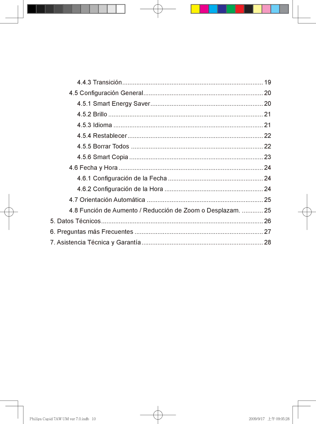 Philips SPF3407/G7, SPF3007/G7 user manual Transición 