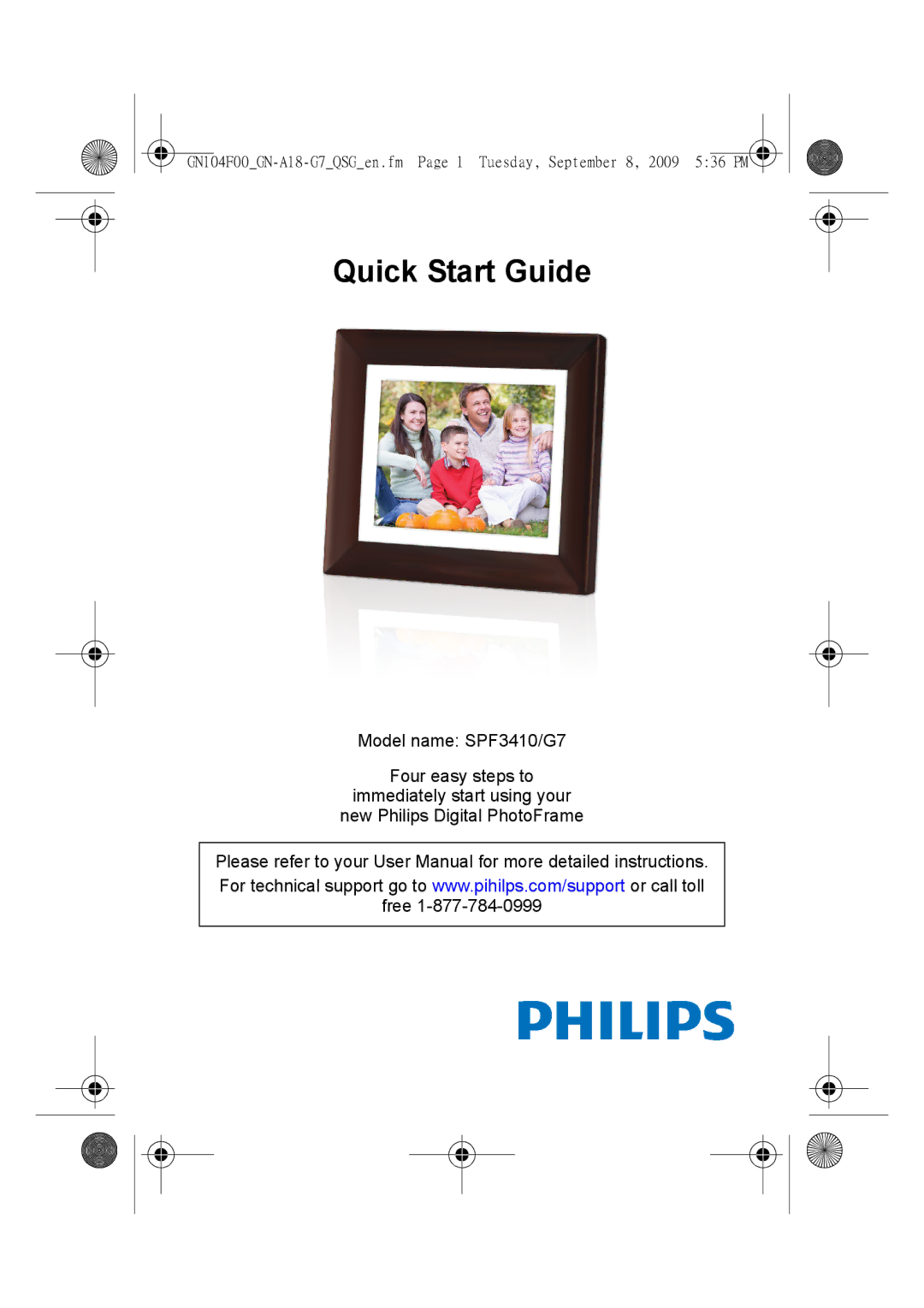 Philips SPF3410/G7 quick start Quick Start Guide 