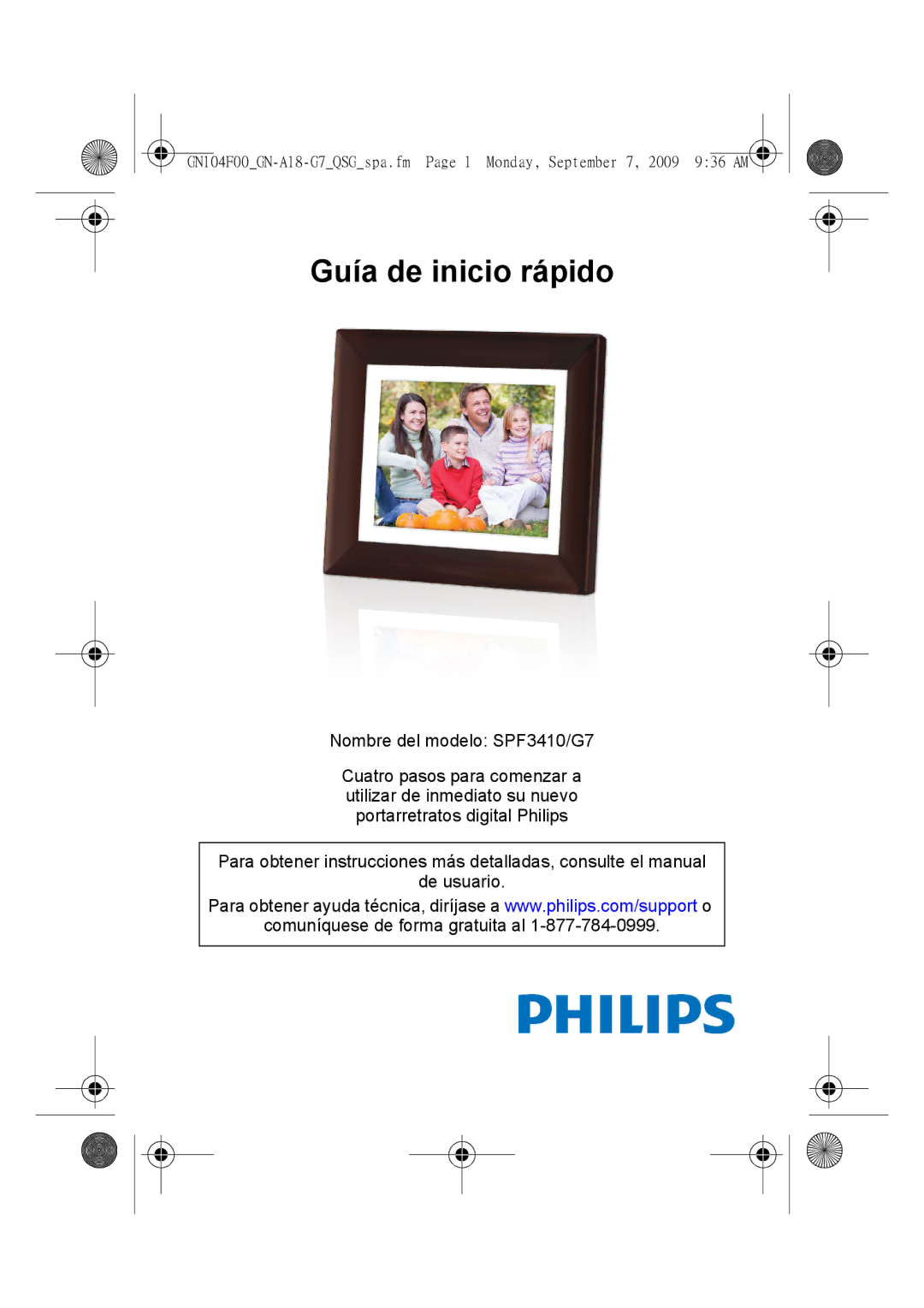 Philips SPF3410/G7 quick start Guía de inicio rápido 