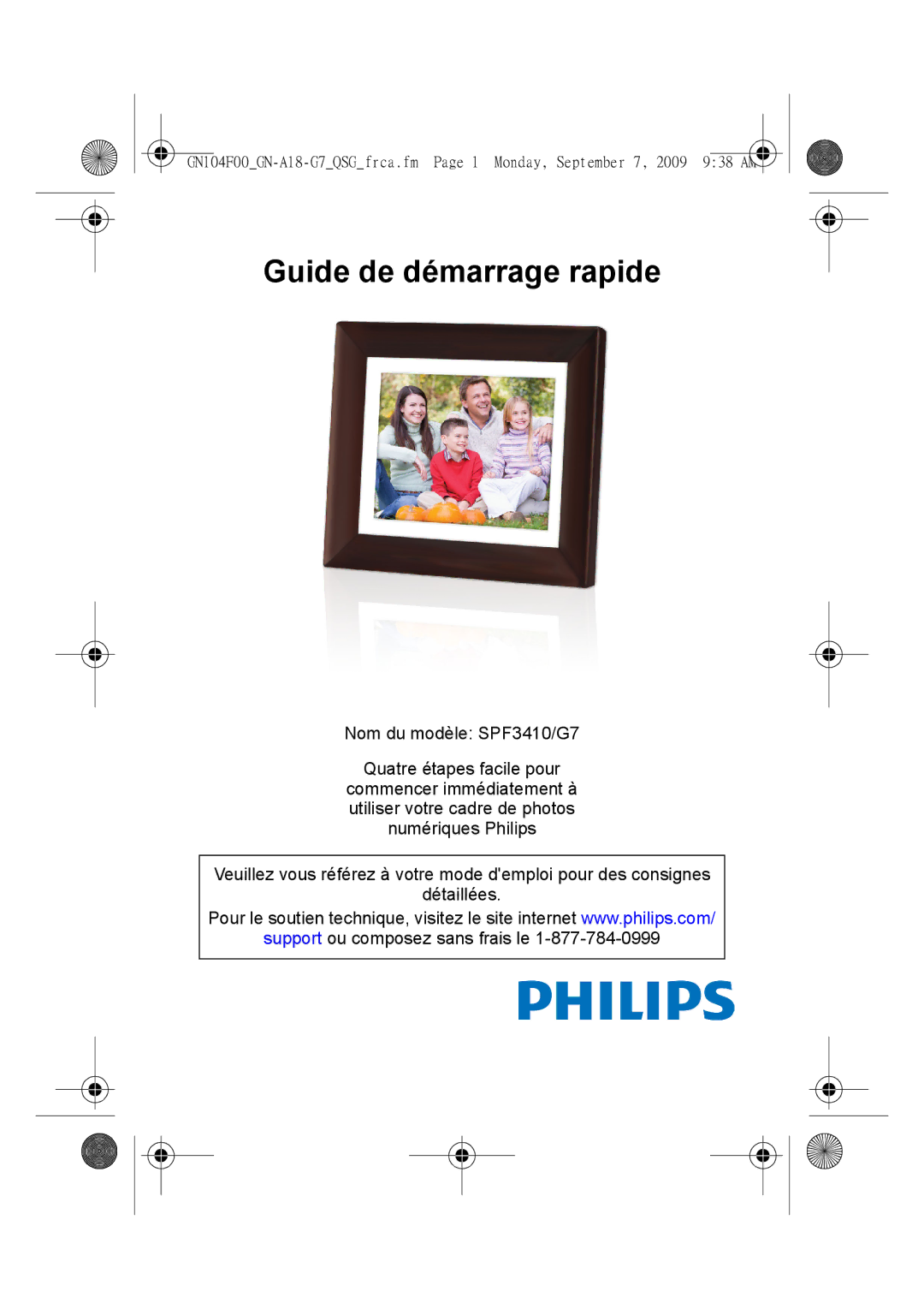 Philips SPF3410/G7 quick start Guide de démarrage rapide 