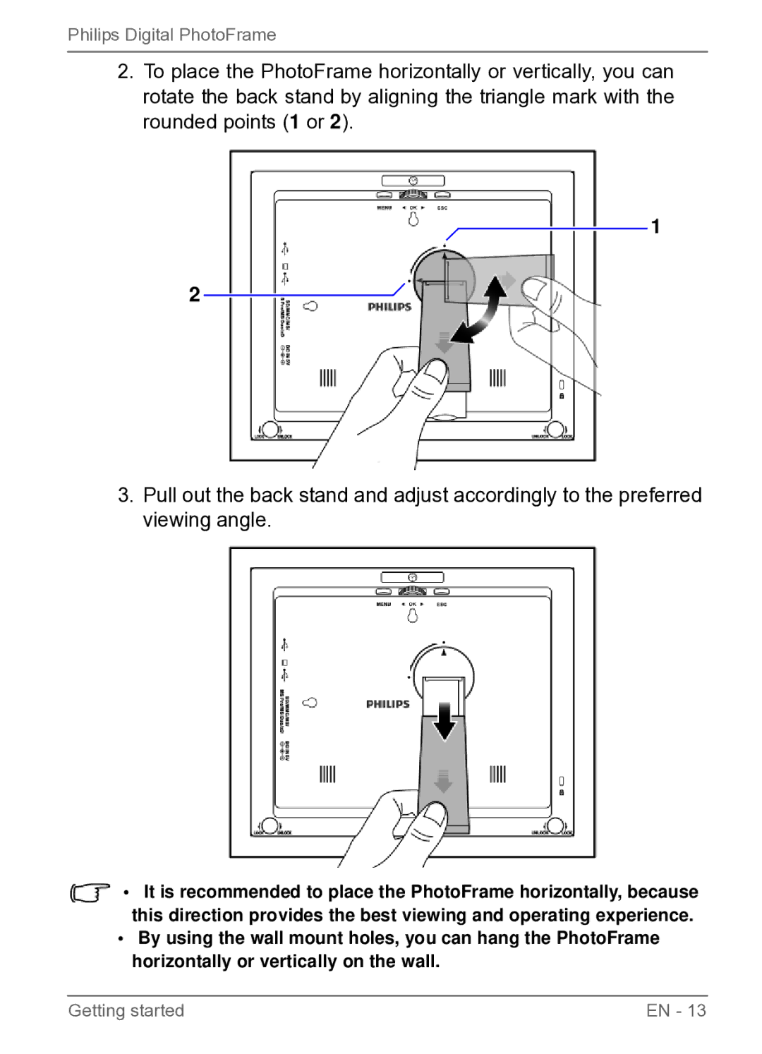 Philips SPF3470X/G7, SPF3470/G7, SPF3480/G7, SPF3480X/G7, SPF3400C/G7, SPF3400/G7 user manual Getting started 