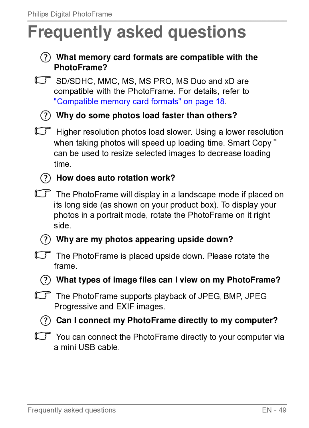 Philips SPF3470/G7, SPF3480/G7, SPF3480X/G7, SPF3400C/G7, SPF3400/G7, SPF3470X/G7 user manual Frequently asked questions 