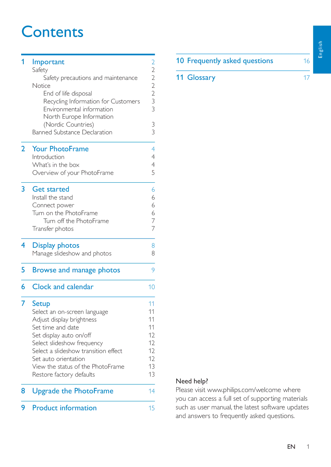 Philips SPF4610 user manual Contents 