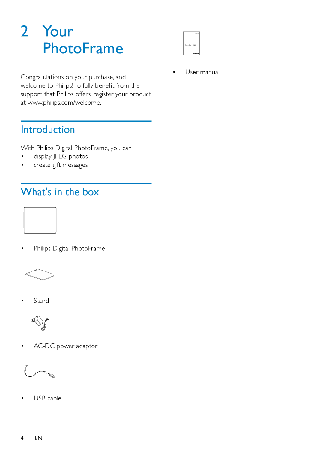 Philips SPF4628, SPF4608 user manual Introduction, Whats in the box 