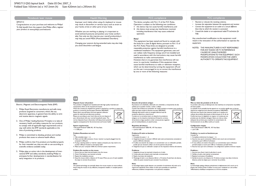 Philips SPM5713 manual 