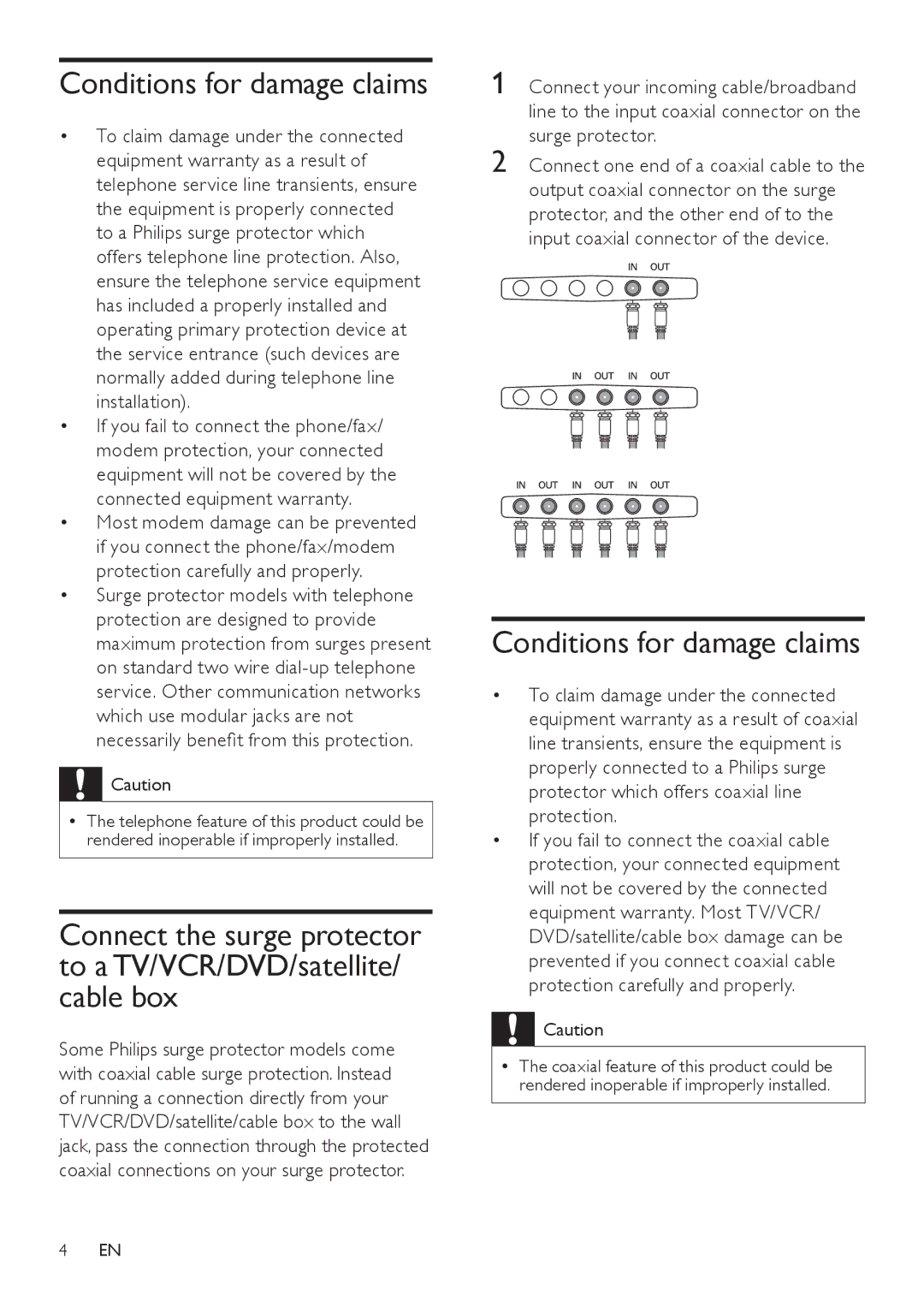 Philips SPP5126A/17 manual Conditions for damage claims 