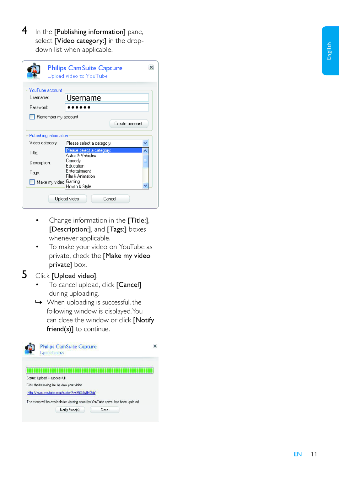 Philips SPZ5000 user manual Username 