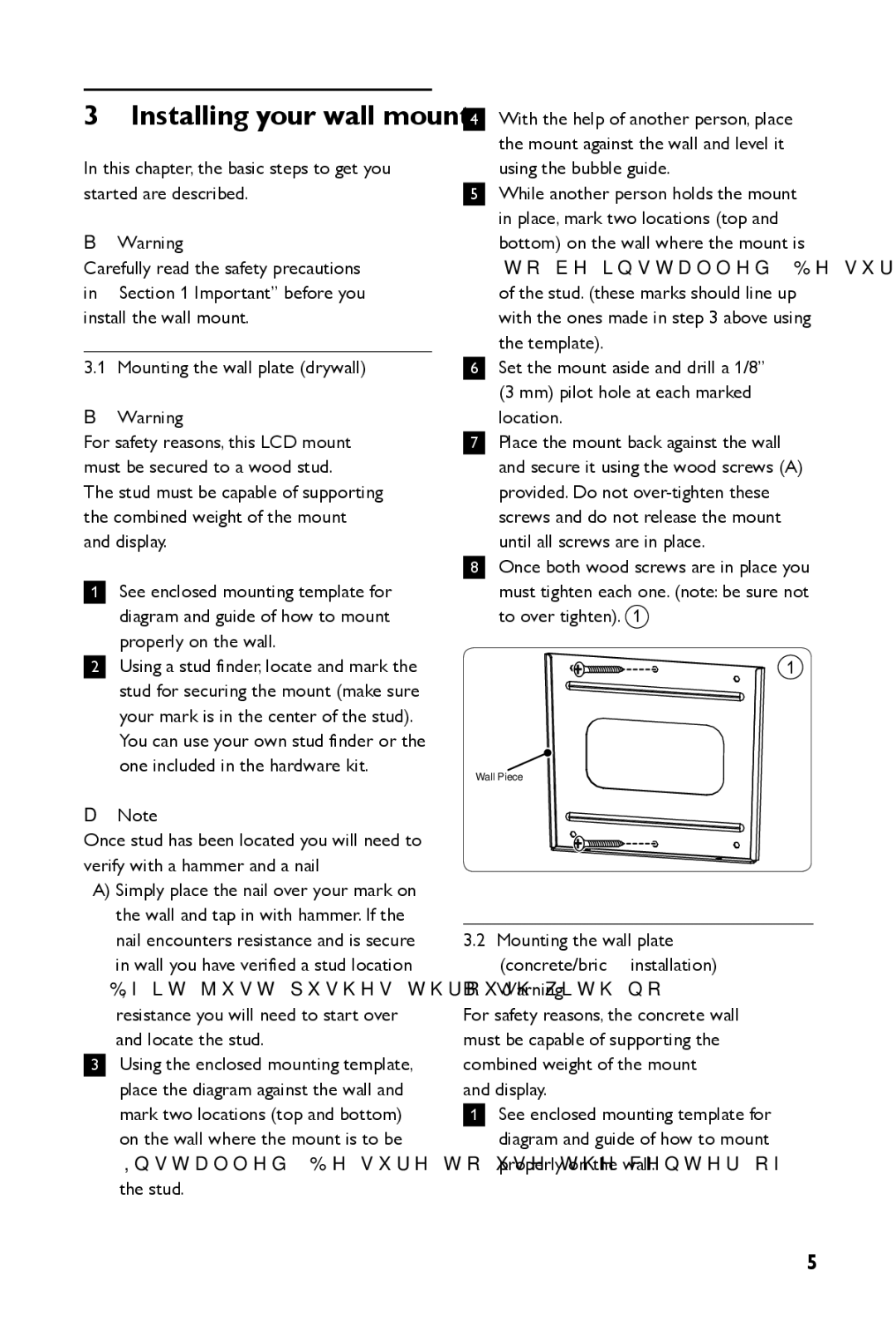 Philips SQM4122/27 manual Installing your wall mount 