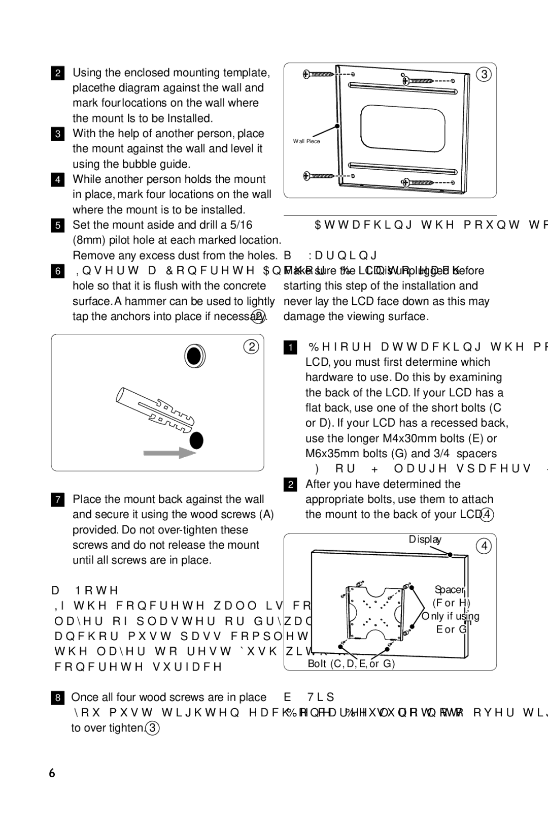 Philips SQM4122/27 manual Attaching the mount to the display, Tip Be careful not to over-tighten the bolts 