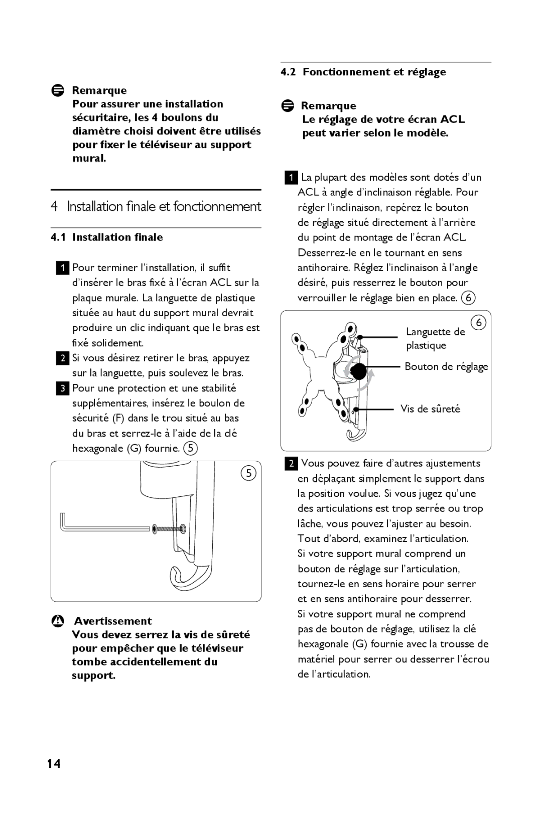 Philips SQM4712/27 manual Installation finale et fonctionnement 