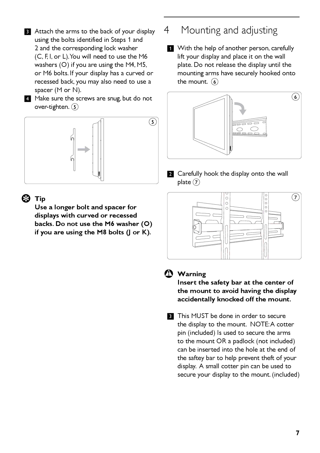 Philips SQM5222/27 manual Mounting and adjusting 